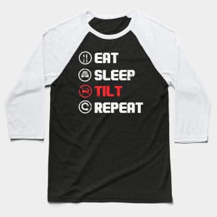 Eat Sleep Tilt Repeat Arcade Machine Pinball Wizard Baseball T-Shirt